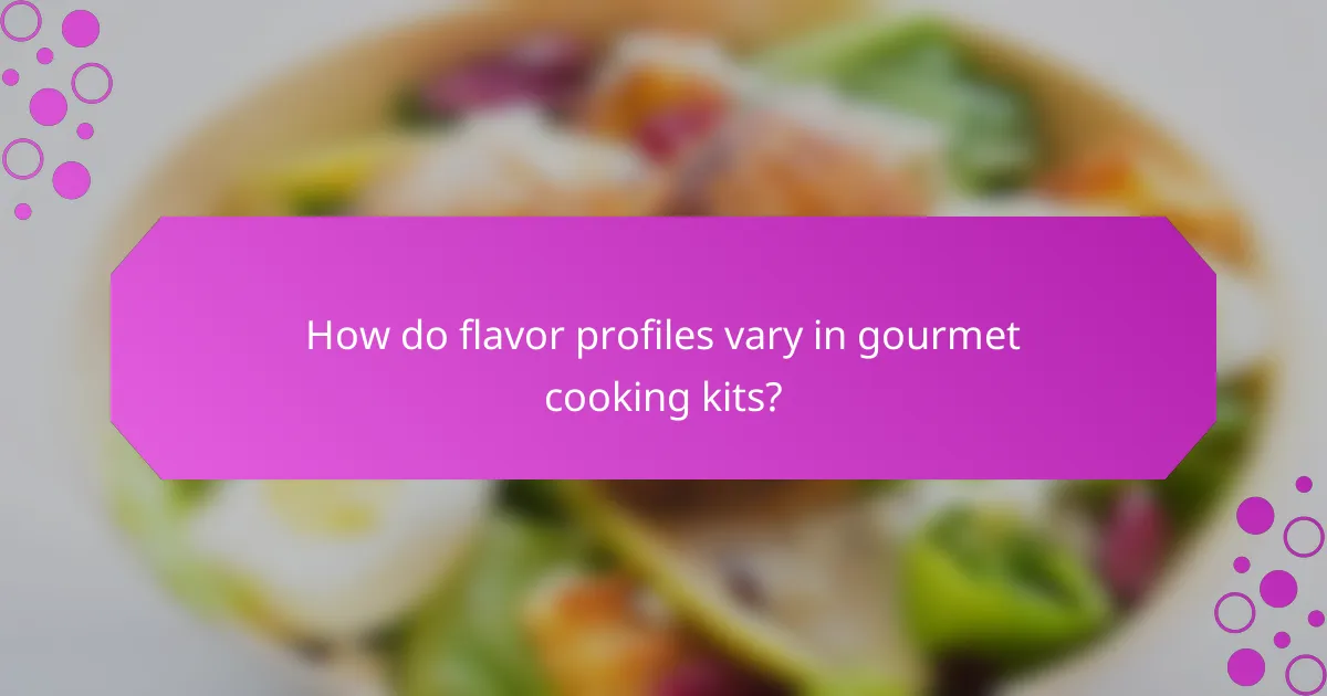 How do flavor profiles vary in gourmet cooking kits?