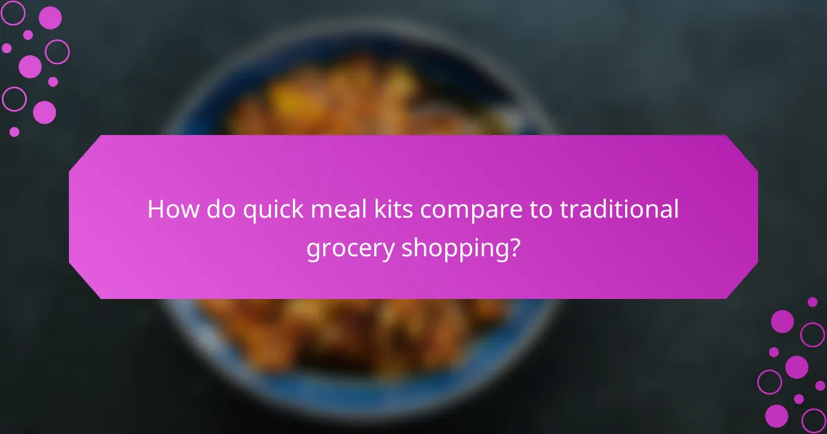 How do quick meal kits compare to traditional grocery shopping?