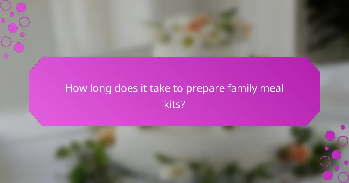 How long does it take to prepare family meal kits?