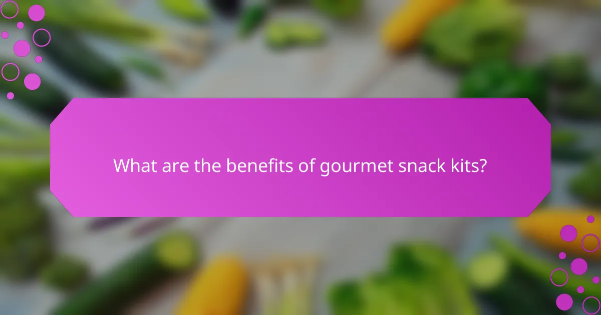 What are the benefits of gourmet snack kits?
