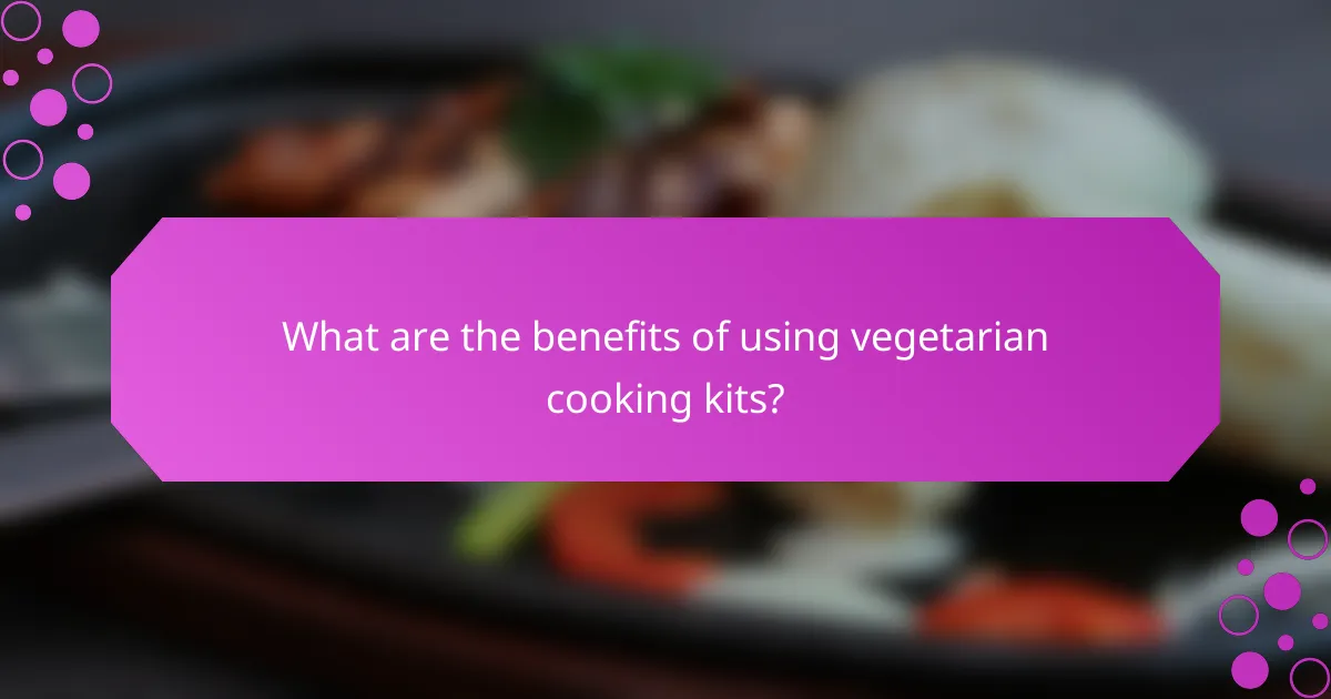 What are the benefits of using vegetarian cooking kits?
