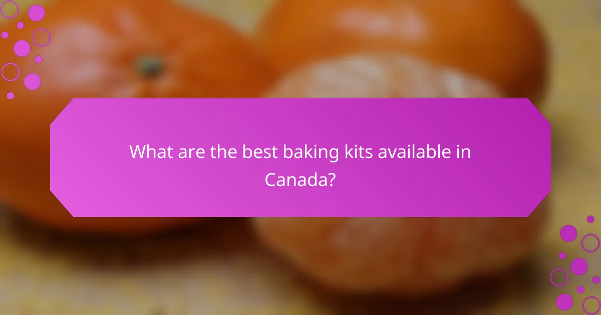 What are the best baking kits available in Canada?