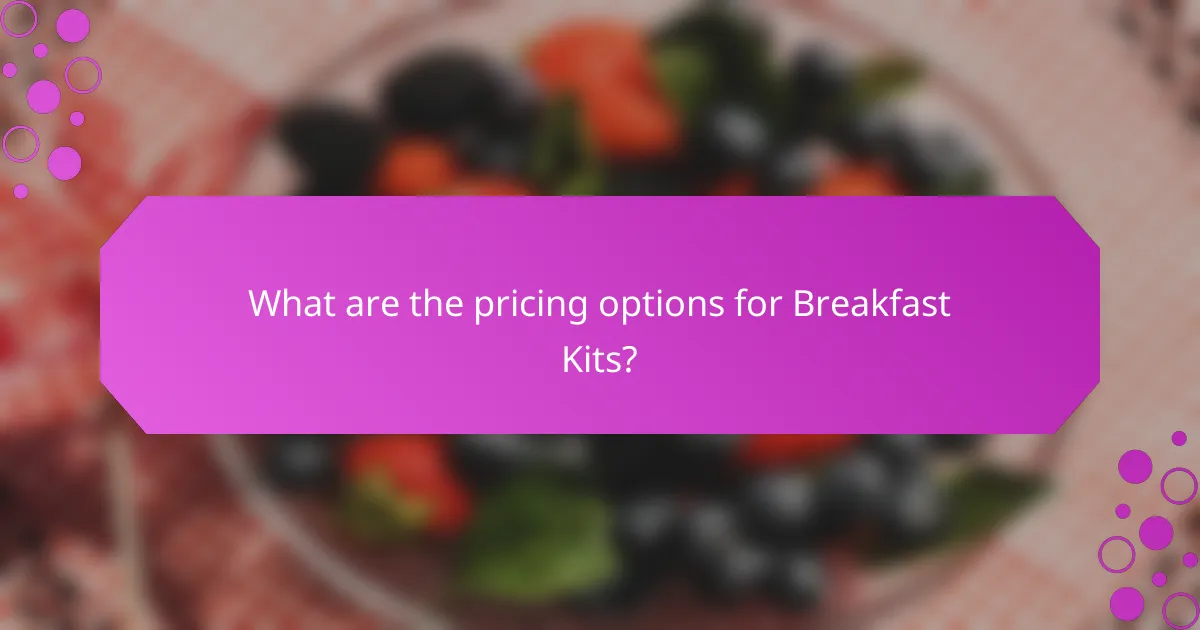What are the pricing options for Breakfast Kits?