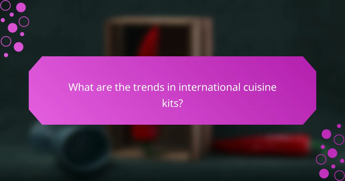 What are the trends in international cuisine kits?