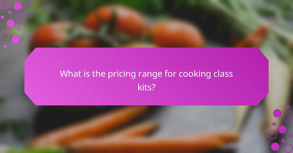 What is the pricing range for cooking class kits?